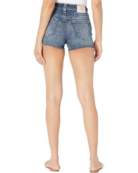 Шорты True Religion Maisie High-Rise Exposed Button Raw Hem Shorts, цвет On Demand Destroy