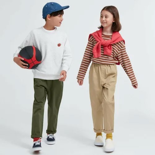 Брюки Uniqlo, размер 9-10Y(140), зеленый