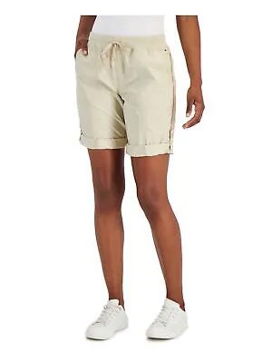 TOMMY HILFIGER Женские бежевые шорты с завышенной талией и закрученными манжетами на шнурке, размер XL