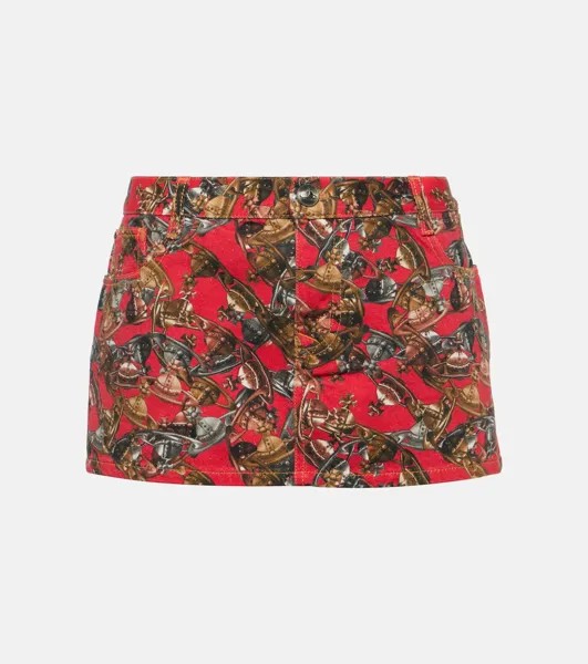 Хлопковая юбка с принтом Vivienne Westwood, мультиколор