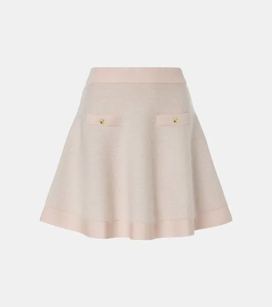 Мини-юбка из смесовой шерсти Nina Ricci, цвет beige clair