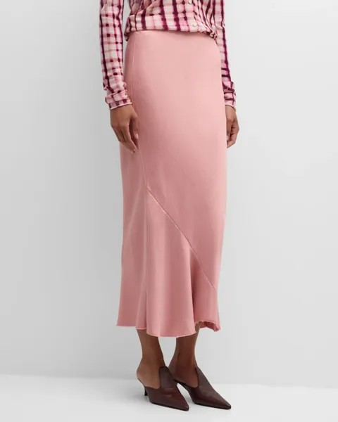Прямая юбка миди косого кроя с напуском Elegance DOROTHEE SCHUMACHER, цвет 457 - Soft Pink