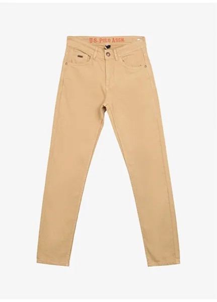 Мужские брюки песочного цвета с нормальной талией и нормальными штанинами U.S. Polo Assn.