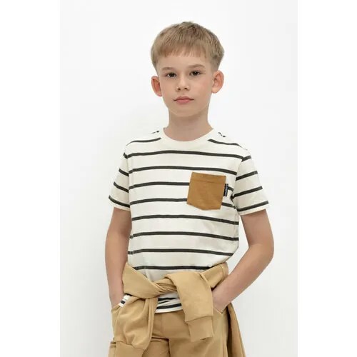 Футболка crockid КР 302307/суровый,полоска, размер 80/152, белый