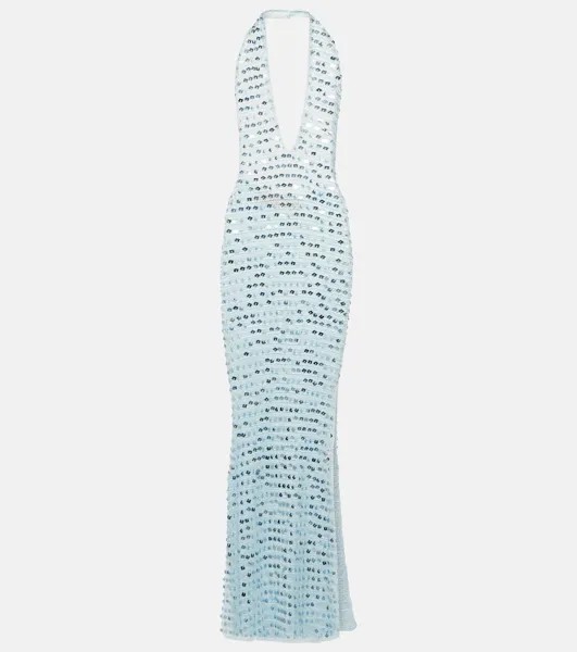 Платье макси enodia с воротником-халтер и пайетками Aya Muse, синий