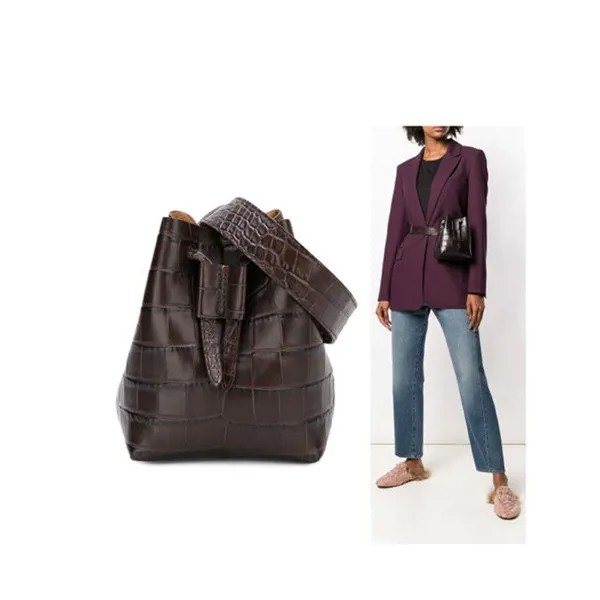 Новый европейский ремень Minee2021, женская сумка из кожи аллигатора, нишевая дизайнерская сумка-мешок, индивидуальная поясная сумка, Наклонная...