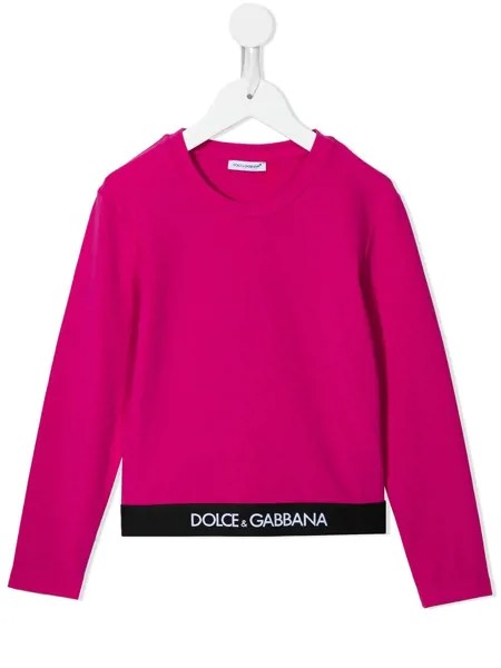 Dolce & Gabbana Kids футболка с длинными рукавами и логотипом