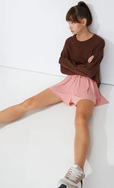 Stradivarius Спортивные Шорты Свободного Кроя Приглушенно-Розовый L