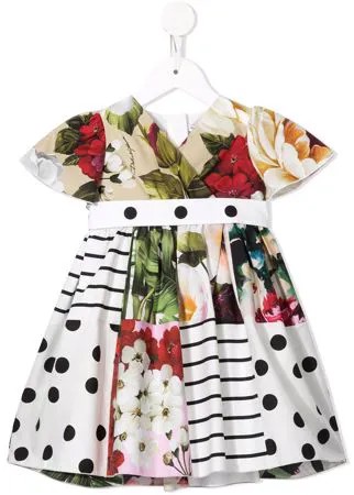 Dolce & Gabbana Kids платье с цветочным принтом и узором в горох