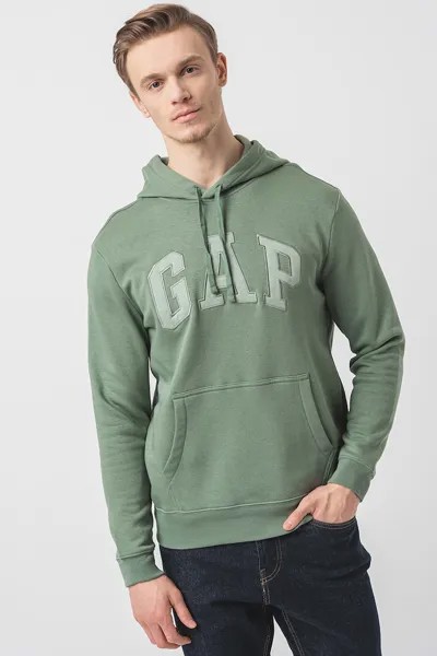 Толстовка с карманом-кенгуру и логотипом Gap, зеленый