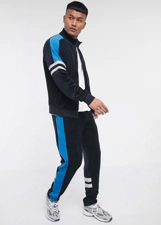 Черные велюровые спортивные брюки Fila-Черный