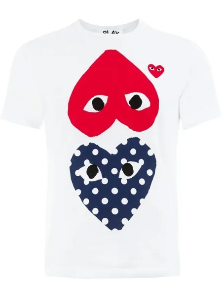 Comme Des Garçons Play футболка с сердцами, белый