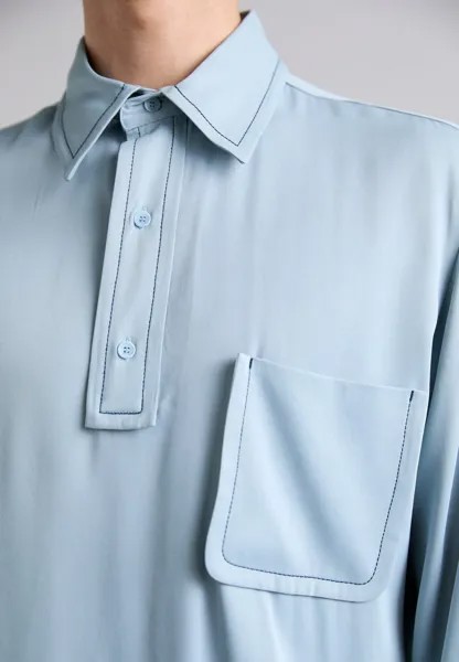 Рубашка Chemise Italienne Demi Patte sandro, голубая сиэль