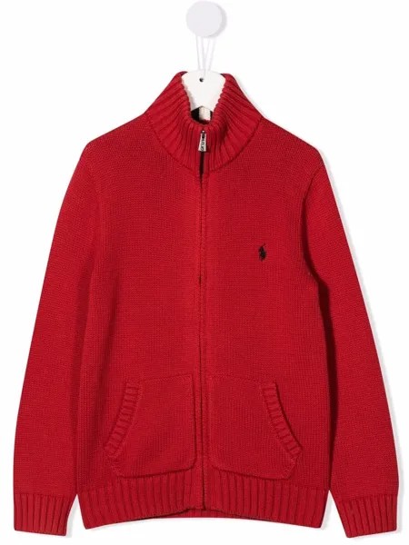 Ralph Lauren Kids кардиган с вышивкой Polo Pony