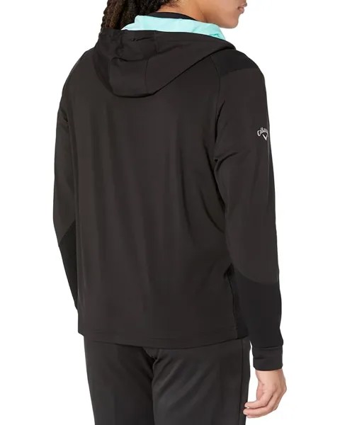 Пуловер Callaway 1/4 Zip Mixed Media Tech Hoodie Pullover, цвет Caviar