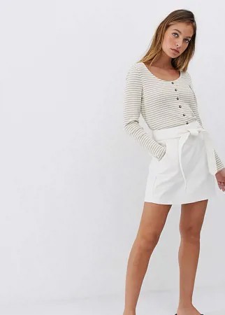 Джинсовая мини-юбка с ремнем Vero Moda Petite-Белый