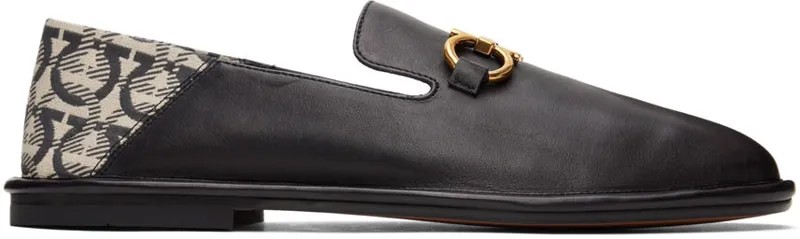 Черные лоферы Nomadic Stories Черный бежевый Ferragamo