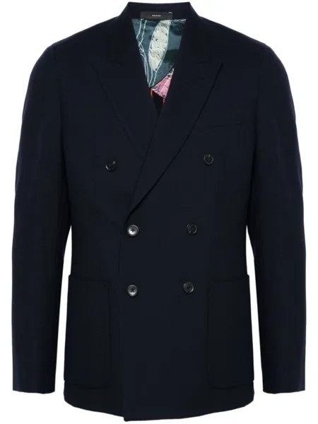 Paul Smith двубортный пиджак с зазубренными лацканами, синий