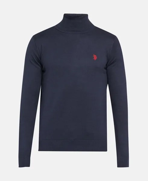 Пуловер с высоким воротником U.S. Polo Assn., темно-синий