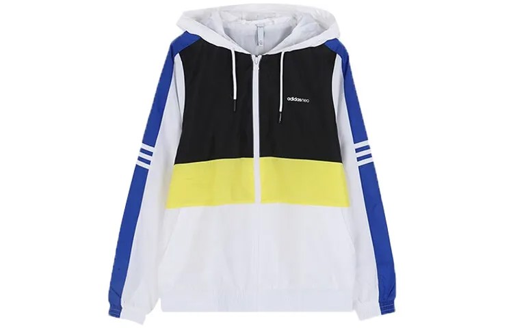 Куртка женская белая/желтая Adidas Neo, белый/желтый