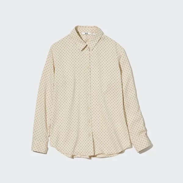 Рубашка женская UNIQLO 452741COL31 бежевая XS (доставка из-за рубежа)