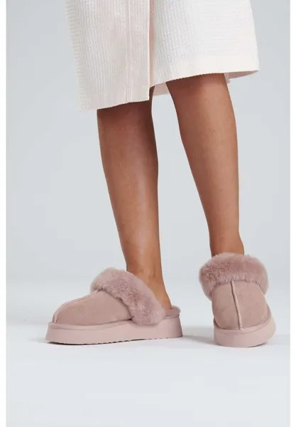 Тапочки PLATFORM SHEEPSKIN SLIPPERS Loungeable, розовый