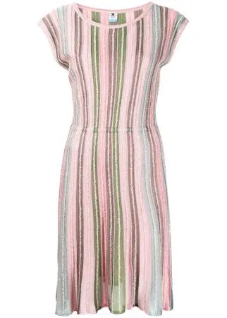 M Missoni платье в стиле колор-блок с короткими рукавами