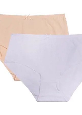 SWAN Набор трусов Слипы Миди AW20-2MIDI-4, 2 шт., размер 4XL, белый/телесный
