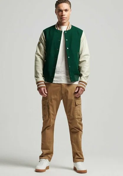 Бомбер Chaquetas Superdry VINTAGE COLLEGE VARSITY, изумрудно-зеленый