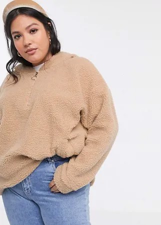 Флисовый oversized-худи Daisy Street Plus-Бежевый