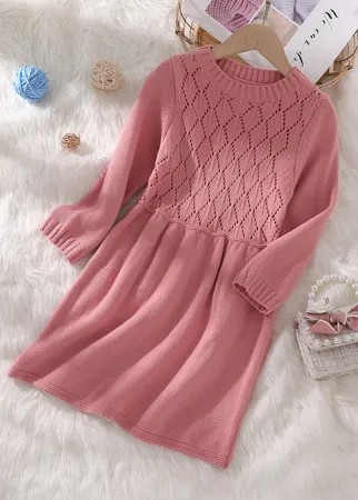 Вязаное платье-свитер с пуантами для девочек