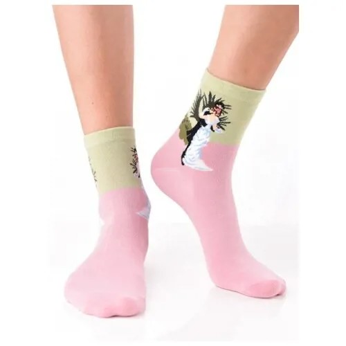 Яркие цветные носки унисекс, прикольные красочные носки/ Модные розовые носки с рисунком/ Высокие носки из натурального хлопка с картиной Ренуар 