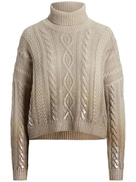 Ralph Lauren Collection кашемировый джемпер с высоким воротником, нейтральный цвет