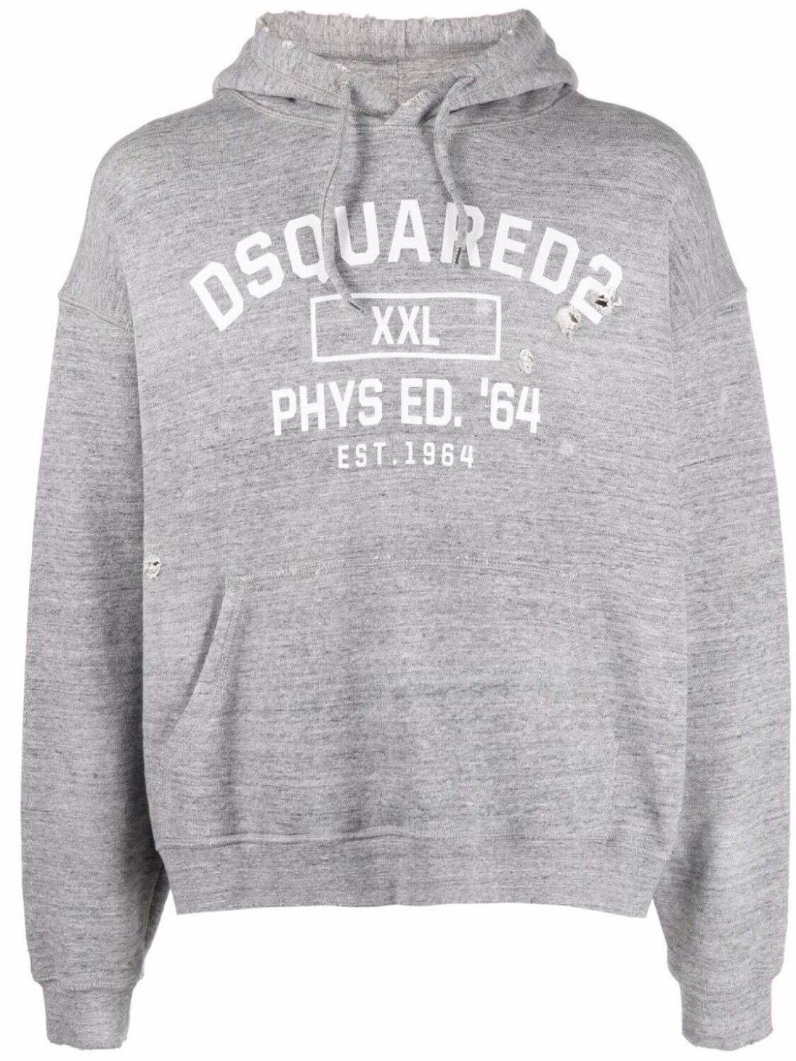 Dsquared2 худи с эффектом потертости и логотипом, серый