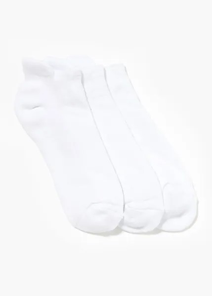 Набор из 3 белых спортивных носков с блистерезом, белый