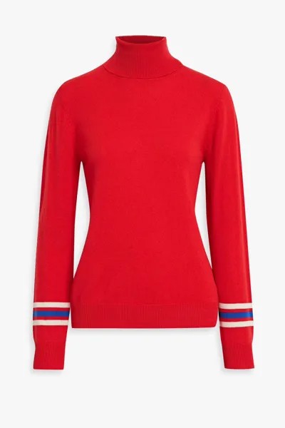 Полосатый свитер с высоким воротником из смеси шерсти и кашемира Chinti & Parker, красный