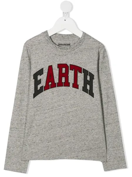 Zadig & Voltaire Kids футболка с длинными рукавами и надписью