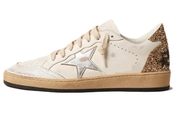 Кроссовки Golden Goose Ball-Star Glitter Low-top Sneakers, цвет Off White
