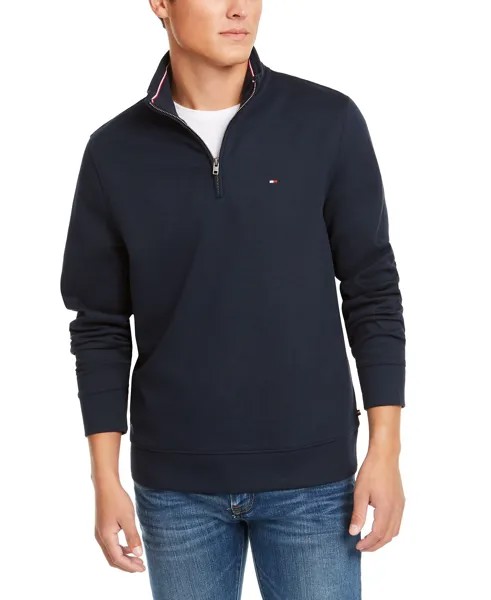 Мужской пуловер big & tall bill в французскую резинку с молнией на четверть Tommy Hilfiger, мульти