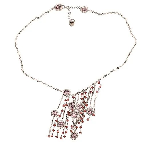 Колье из серебра 925 пробы с гранатами и эмалями AG-FCL05G_KL_EVW_GR_PINK ELEMENT47, длина 40 см.