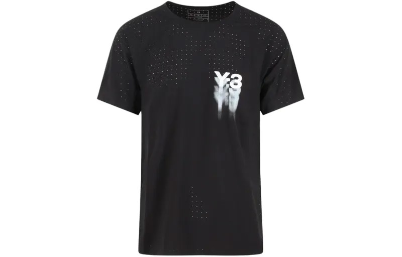 Перфорированная футболка с логотипом Y-3, черный