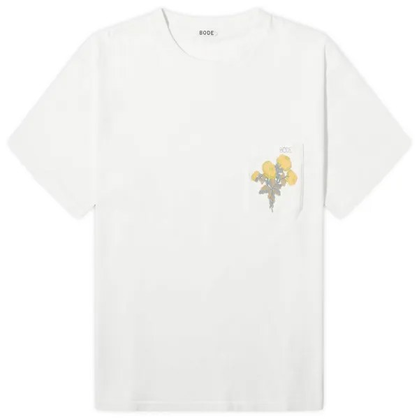 Футболка Bode Embroidered Bouquet Pocket T-Shirt, цвет Cream