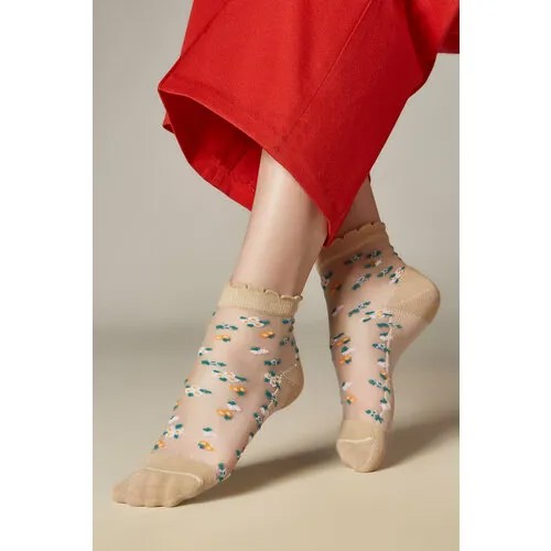 Женские носки Mersada укороченные, размер 37/41, розовый, бежевый