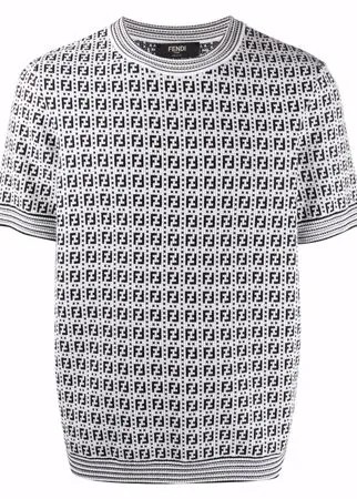 Fendi logo-intarsia knitted T-shirt