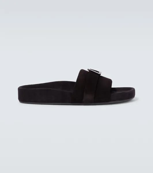 Замшевые шлепанцы с логотипом Varsimule Bizz Christian Louboutin, черный
