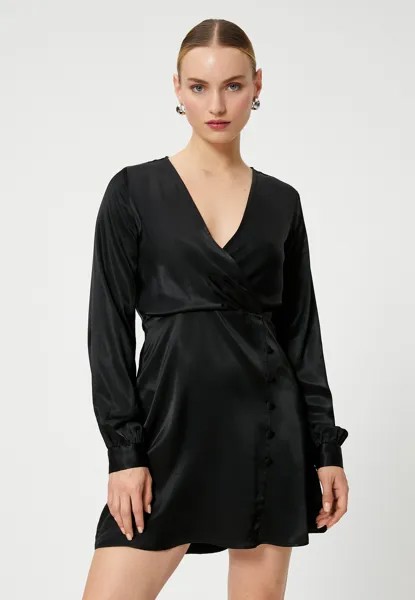 Летнее платье Wrapped Button Detail Mini Koton, черный