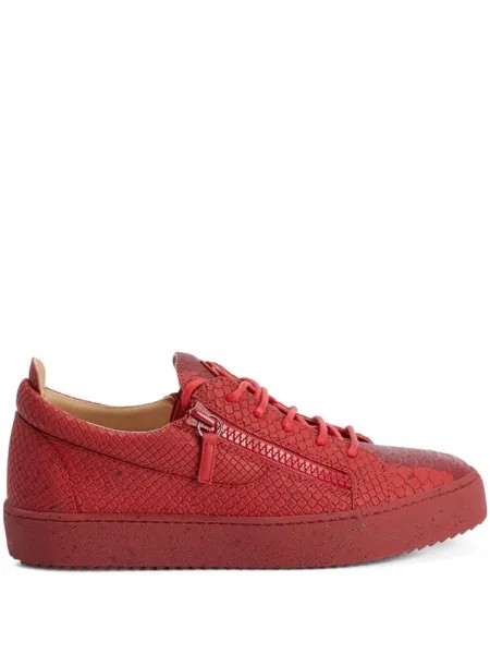 Giuseppe Zanotti кеды Frankie с тиснением под кожу змеи, красный