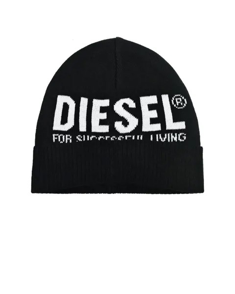 Черная шапка с белым логотипом Diesel детская