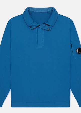 Мужская толстовка C.P. Company Light Fleece Garment Dyed Quarter Zip Lens, цвет голубой, размер L