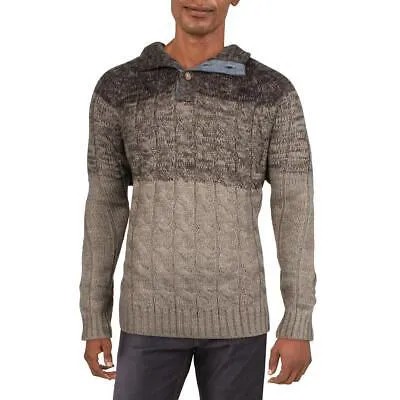 Всепогодный винтажный мужской серый вязаный пуловер-свитер, рубашка XXL BHFO 9698